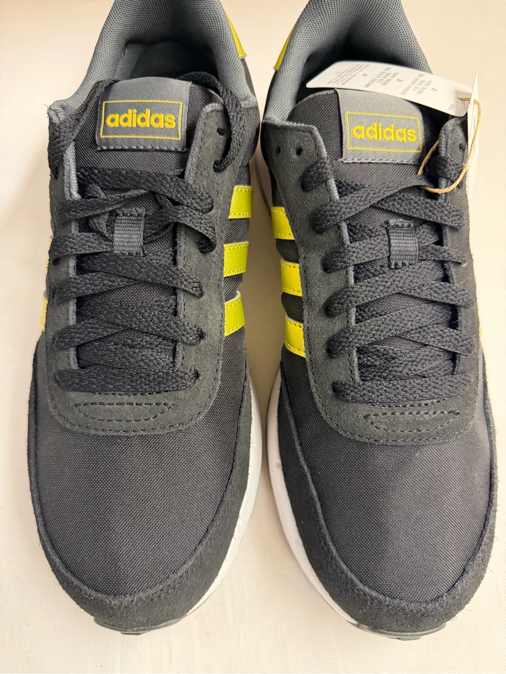 adidas Men's Black Sneakers with Yellow Accents